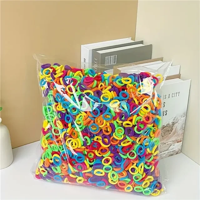 100/300/500 Uds. Banda elástica de nailon básica colorida para el cabello para niñas coleta para sujetar Scrunchie banda de goma accesorios para el ca