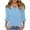 Light Blue-Shirts, variant on Jsaierl 3/4 Length Sleeve Womens Tops Casual V Neck Shirts Fashion Solid Petite Blouses Classic Elegant T-shirts Top S-2XL