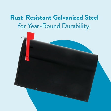 ARCHITECTURAL MAILBOXES STANLEY GALVANIZED STEEL, EXTRA LARGE, POST-MOUNT MAILBOX IN BLACK