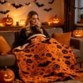 thumbnail image 6 of Miwamany Halloween Printed Fleece Throw Blanket, Soft Cozy Flannel Lightweight Plush Blanket, Warm Decorative All Season Nap Blanket for Sofa Couch Bedroom Office, Spooky Holiday Home Decor, 6 of 9