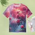thumbnail image 5 of Enchanting Rose T-Shirt O Neck Retro Print Big Size T-Shirts Short Sleeve Tees Womens Pretty Design, 5 of 5