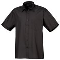 thumbnail image 1 of Premier - Camisa lisa de manga corta de caballero/hombre Diseño formal Tejido papelina (Negro), 1 of 1