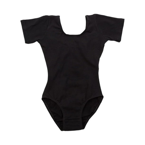 Kids Stretchy Ballet Dance Outfit Costume Leotard Lightweight Skin Friendly Classic O Neck Bodysuit Jumpsuit Soft Dancewear Costume Leotard Black 3XL