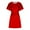 Red, variant on IROINNID Formal Dress for Women Wedding Guest Evening Night Party Dress Trendy Lace Up Round Neck Short Sleeved Waistband Dress,Red
