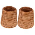 thumbnail image 4 of FRCOLOR 2 pcs  Hand Woven Pen Container Desktop Sundries Organizer Wood Woven Basket, 4 of 8