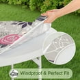 thumbnail image 5 of Round Fitted Tablecloth with Elastic Edges Fits 45"-52" Round Tables Pioneer Colorful Floral Waterproof Table Cover Washable Indoor and Outdoor for Party Kitchen Dinner Banquet Patio Picnic, 5 of 7