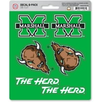 Marshall University Thundering Herd 6-Piece Decal Sticker Set, 5x6 Inch Sheet, Gift for football fans for any hard surfaces around home, automotive, personal items