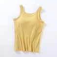 thumbnail image 3 of Built-In Bra Tank Top for Woman Solid Color Padded Vest, Adjustable Straps Sleeveless Long WaistcoaTank Tops, 3 of 3