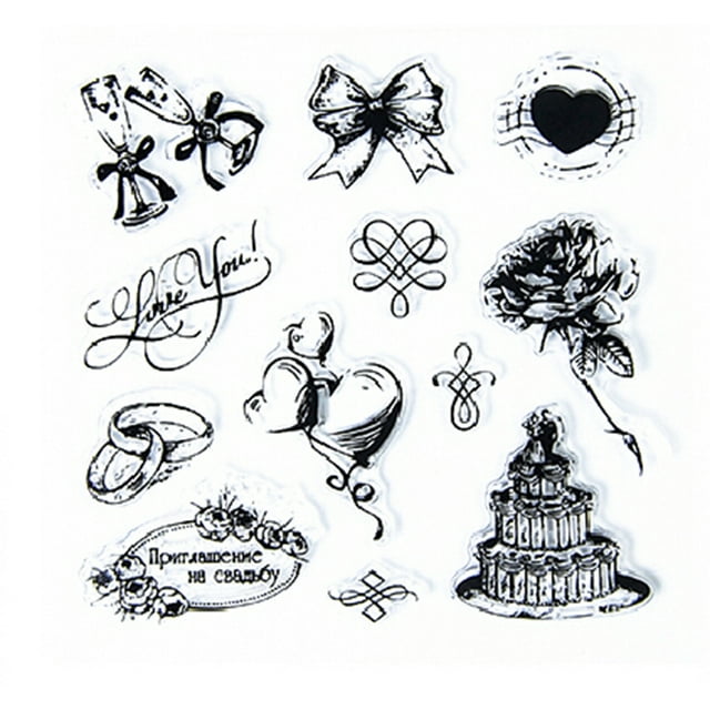 Clear Stamp DIY Transparent Assorted Patterns Silicone Stamp Decorative Stamp