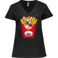 thumbnail image 3 of Inktastic Cute Frenchie in French Fries Women's Plus Size V-Neck T-Shirt, 3 of 5