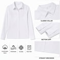 thumbnail image 6 of Womens Button Down Shirts Lapel Long Sleeve Blouses Business Work Shirt Dressy Casual Collared Tops, 6 of 7