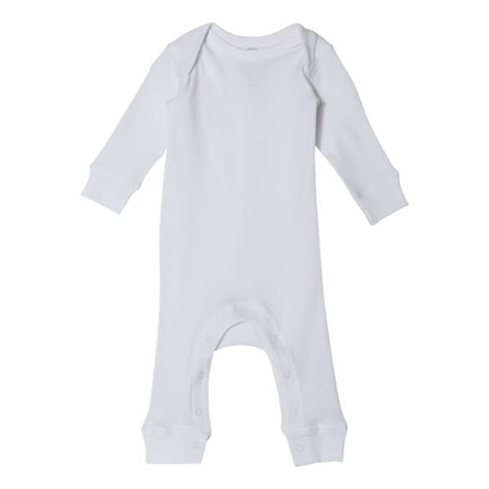 

Rabbit Skins - White Infant Long Legged Baby Rib Bodysuit