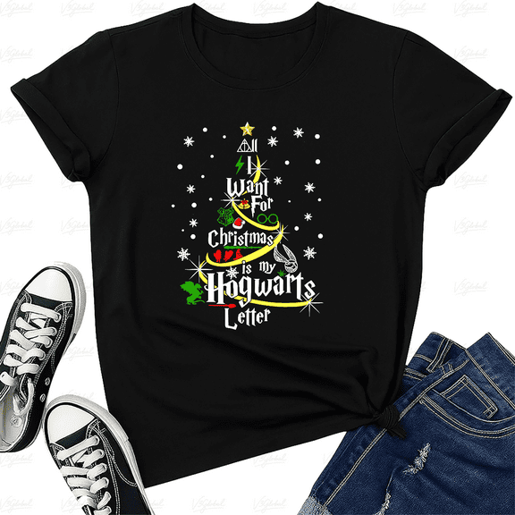Hogwarts Letter Tree Holiday Magic Fun Unisex T-Shirt up to size 5XL