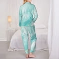 thumbnail image 6 of Goofa Blue Marble Printed Women’s 2 Piece Pajama Set Super,Pajamas Women's Long Sleeve Sleepwear Soft Button Down Loungewear Pjs Lounge Set Nightwear-Small, 6 of 9