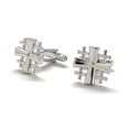 thumbnail image 5 of Jerusalem Cross Cufflinks Silver Platted 3D Cutout Design Five Fold Cross Christain Cross Symbol Religious  Gift Cuff Links Silver Cufflinks, 5 of 7