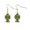 Green, variant on Celtic Cross with Green Crystal Pewter Earrings Jewelry- Mystica Collection