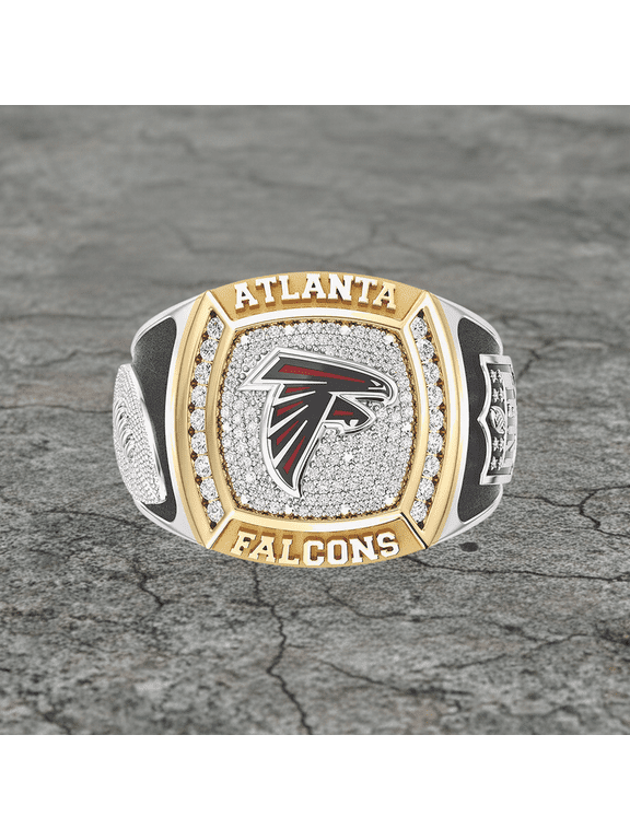 #AtlantaFalcons 1/2ctw Two Tone Yellow Gold and 925 Sterling Silver Championship Ring, University or College Students Graduation Ring