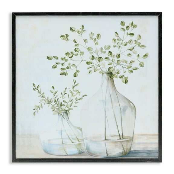 Stupell Industries Charming Vase Still Life Botanical & Floral Painting Black Framed Art Print Wall Art, 12 x 12