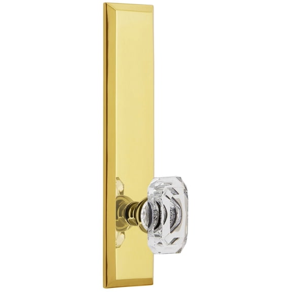 Grandeur Favbcc_Tp_Psg_238 Fifth Avenue Solid Brass Rose Tall Plate Passage Door Knob Set
