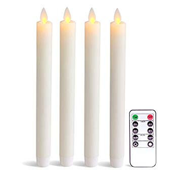 Ivory 3x7 Inches Remote Control Moving Wick Led Candle With Timer,Pillar Led Candle for Home and Parties