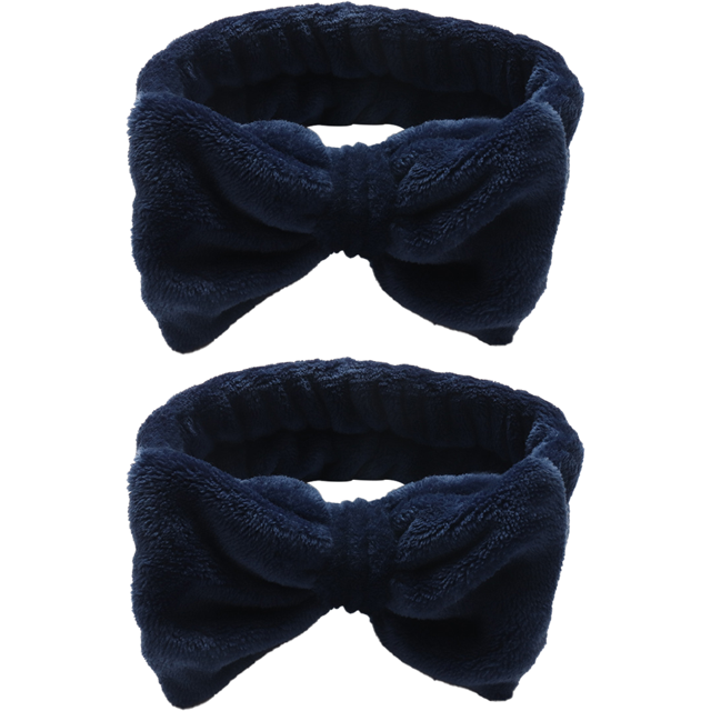 Diademas de belleza para mujer, extra suaves y ultra absorbentes, cómodas para lavar maquillaje, ducha, cuidado de la piel facial, spa, banda gruesa para el cabello para niñas, azul marino