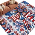 thumbnail image 2 of Independence Day Washable Area Rug 8 x 10 ft Abstract American Flag Love Sunflower Wood Stripes, Soft Non Slip Rugs Stain Repellent Indoor Felt Carpet for Living Dining Room Bedroom Home Office, 2 of 9