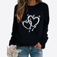 thumbnail image 2 of Cute Heart Pullover Shirts for Valentines Casual Long Sleeve Crewneck Sweatshirts Gift Holiday Tops, 2 of 3