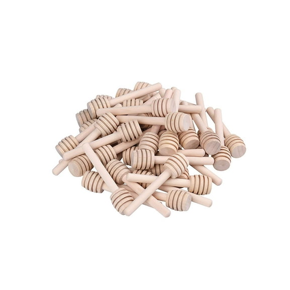 30 Pcs 3 Inches Wooden Honey Dipper Stick Server Set