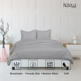 thumbnail image 3 of ROYALE Silver Duvet Cover Queen Size - Washed Duvet Cover Set, 3 Piece Double Brushed Duvet Covers with Button Closure - 1 Duvet Cover 90x90 inches and 2 Pillow Shams - Comforter Cover, 3 of 8
