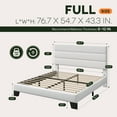 thumbnail image 7 of Einfach Full Bed Frame, Platform Bed Frame with Panel Upholstered Velvet Headboard, White, 7 of 7