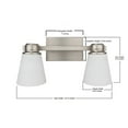 thumbnail image 5 of Yosemite Home Decor Jordan 2 Lights Metal/Glass Vanity Light in Satin Nickel, 5 of 5