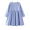thumbnail image 3 of HWJAD 2-7 Years Kids Girl's Dresses Cotton Jersey Long Sleeve Crewneck Swing A-Line Cute Rabbit Midi Casual Polk Dot Dress, 3 of 8