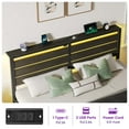 thumbnail image 4 of Greenstell King Size Bed Frame with Storage Headboard,Wood Platform Bed with LED Lights & USB Charging Station,Double Bed Frame with Metal Slats, No Box Spring Needed, Black, 4 of 9