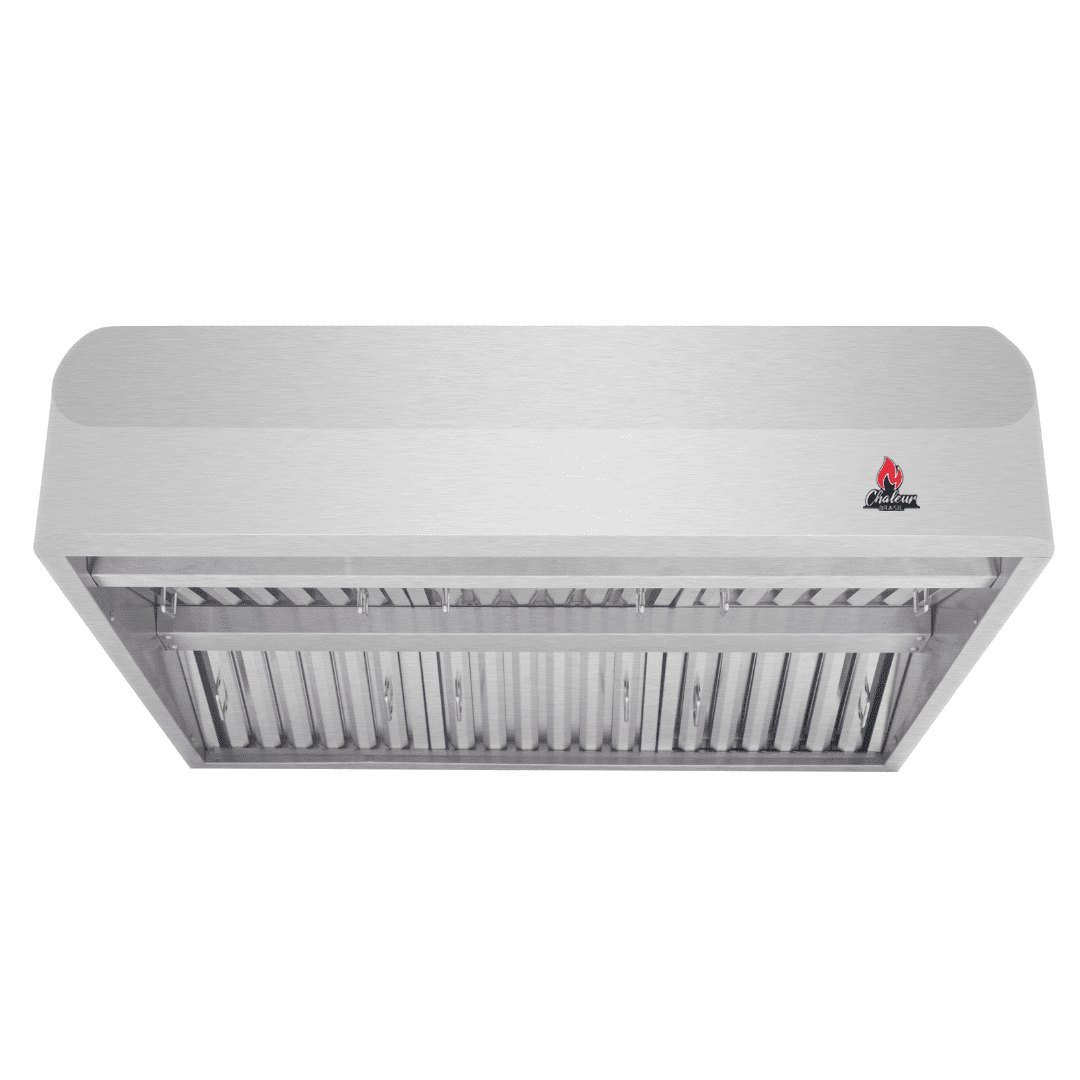 Chaleur 36\" Outdoor BBQ Range Hood - 1000 CFM Blower Ventilation System, 304 Stainless Steel, 4-Speed Control, Baffle Filters, Halogen Lights - Professional BBQ Kitchen Exhaust Hood