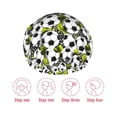 thumbnail image 6 of KLL Soccer and Football Pattern Shower Cap & Bath Cap for Women,Reversible Oversized Waterproof Shower Caps for all Hair Lengths,Elastic Reusable Bathing Hair Cap, 6 of 7