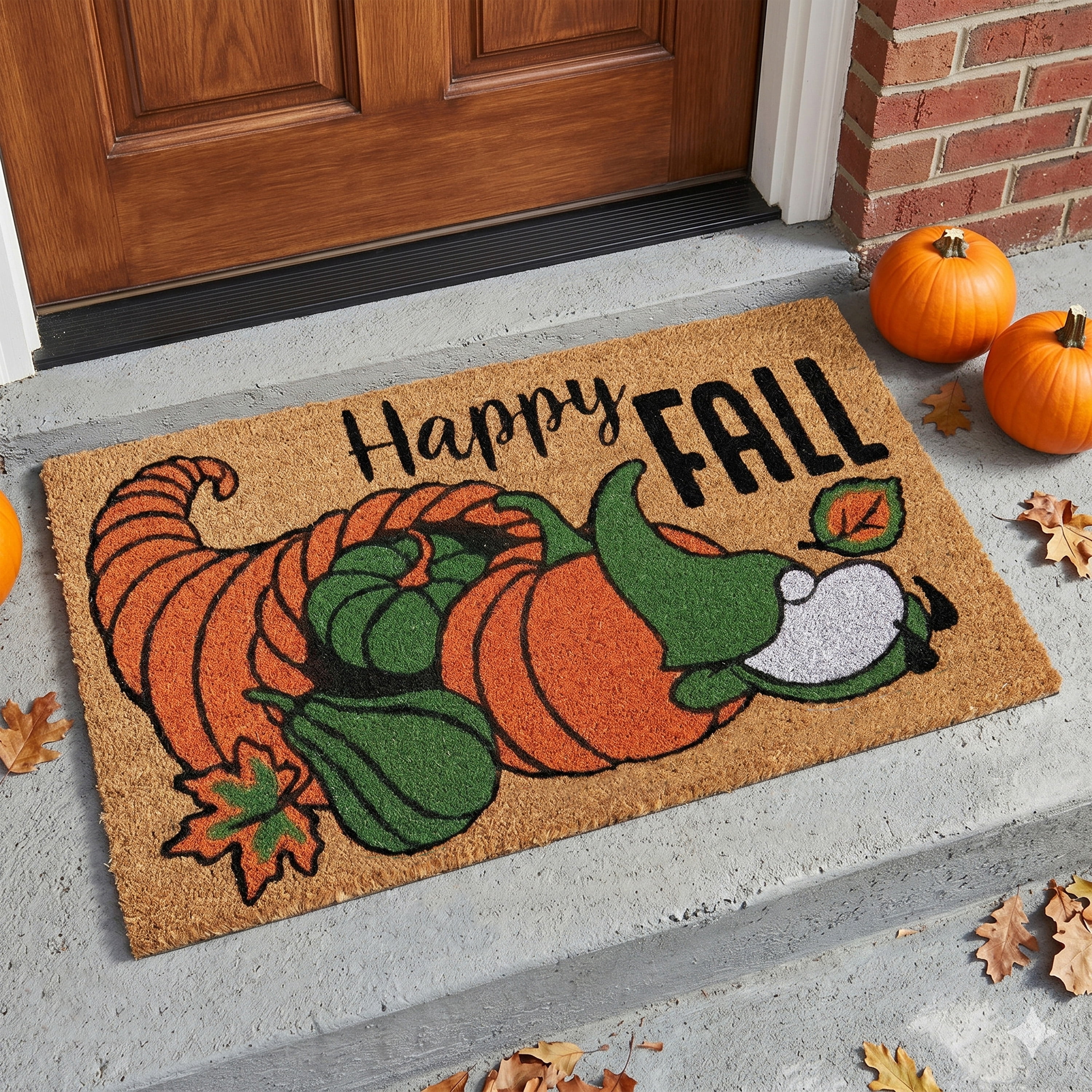 Achim Printed Coir Holiday Doormat 18" x 30" - Fall Gnome