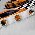 thumbnail image 4 of Manfei Cartoon Racing Cars Blackout Curtains,Checkered Flag Curtains Pack of 2 (42x84 Each),Orange, 4 of 7
