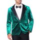 thumbnail image 1 of BLAZERS DE VELVET PICO DE LAPEL ARGYLE DE HOMBRE INSPIRE CHIC CON UN BOTÓN BRILLANTE M VERDE, 1 of 4