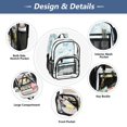 thumbnail image 5 of Large Clear PVC Backpack Heavy Duty See Through Backpack for Adults Work Travel, Blue Butterfly Stars Printed 12L, 5 of 8