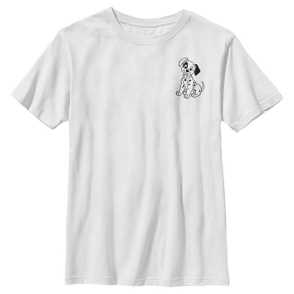 Boy's One Hundred and One Dalmatians Patch Sketch  Graphic Tee White Large