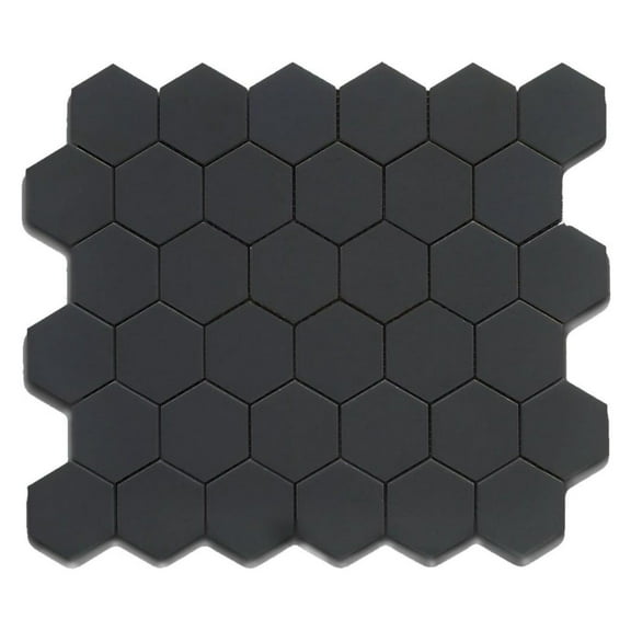 Black 2 Inch Hexagon Mosaic matte, 10 pieces (10 Sqft)