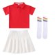 thumbnail image 4 of Odeerbi Niñas 3 Piezas Preppy Vestido Tenis Camisa de Golf y Falda Plisada Con Set de Uniforme de La Escuela de Las Medias, 4 of 9