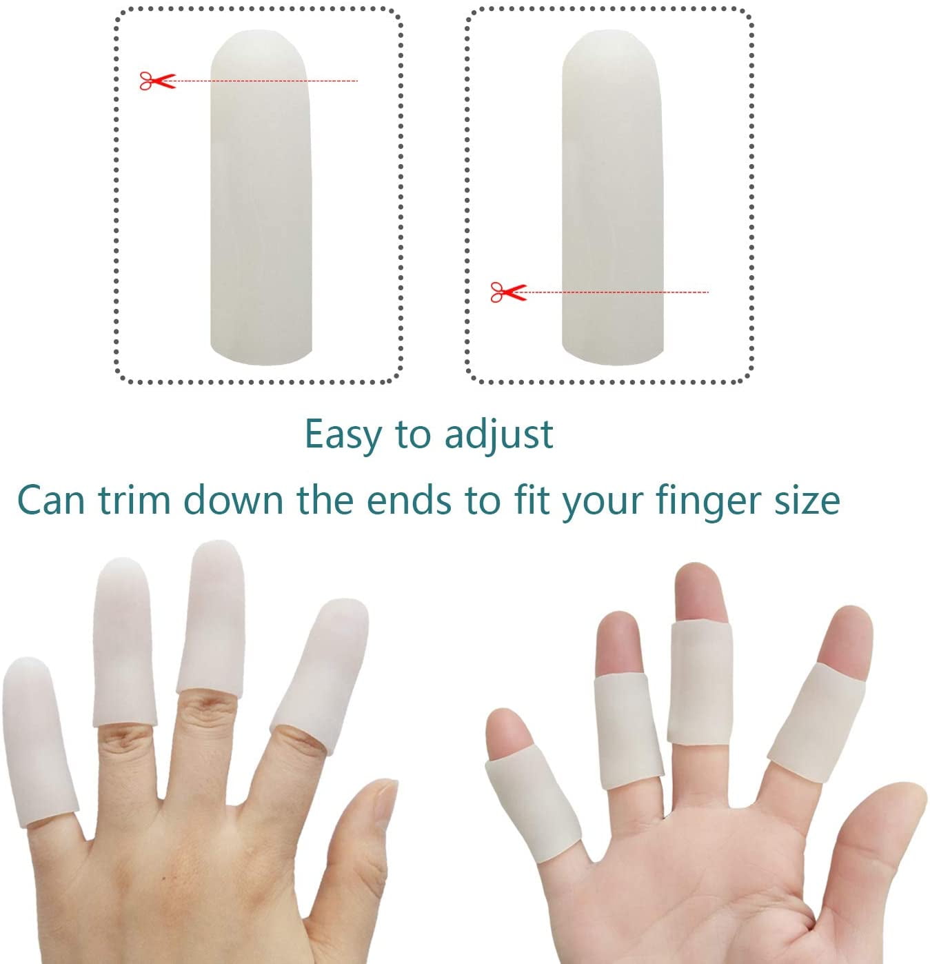 A Pair Silicone Gel Finger Protectors Finger Cots Cover Protection Finger  CCR