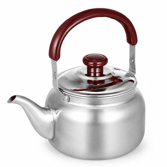 ABCISI 1000 ml Stainless Steel Tea Kettle, Compact Stovetop Water Kettle with Heat-Insulated Handle, Fitted Lid and Curved Spout for Home Kitchen, Tea and Coffee, Silver