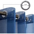 thumbnail image 3 of ZMLEVE Color Block Sheer Curtains 63 Inch Length 2 Panels Set, Linen Look Semi Sheer Drapes Grommet Window Curtain Panels for Living Room, Set of 2 Panels, 52 x 63 Inch, Navy Blue and White, 3 of 7
