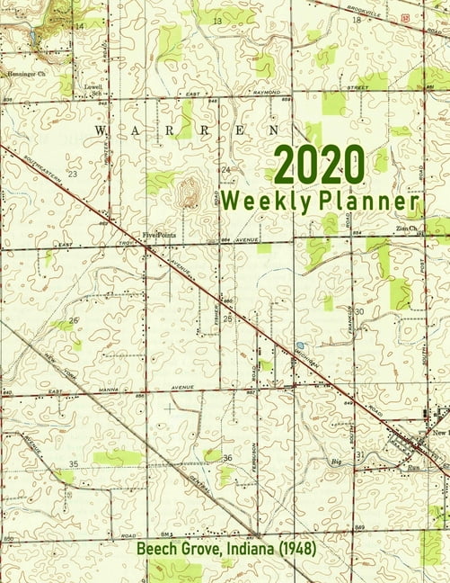 2020 Weekly Planner Beech Grove, Indiana (1948) Vintage Topo Map