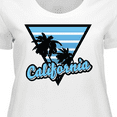 thumbnail image 4 of Inktastic California with Triangle and Palm Trees in Blue Women's Plus Size T-Shirt, 4 of 5