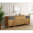 thumbnail image 6 of WAMPAT Sideboards Buffet Cabinet, 3-in-1 Wood Wide Credenza Storage Cabinet with Doors and Drawers, Modern Kitchen Coffee Bar Table with Storage Shelves for Living Room Dining Room, Oak Brown, 6 of 9