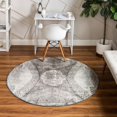 thumbnail image 2 of Unique Loom 3147066 5 x 5 ft. Albert Sofia Round Rug, Dark Gray, 2 of 6