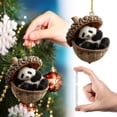 thumbnail image 2 of 6PC Christmas Trees Hanging Animal Ornaments – Cozy Christmas Ornaments 2D Acrylic Cute Animal Christmas Trees Hanging Decorations Rustic Nature Themed Home Decor Animal Lovers, 2 of 5